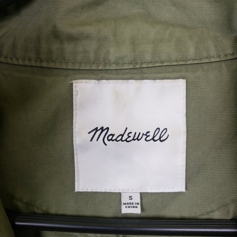 Madewell Fleetware olive green long zip up jacket size Small - Picture 5 of 11